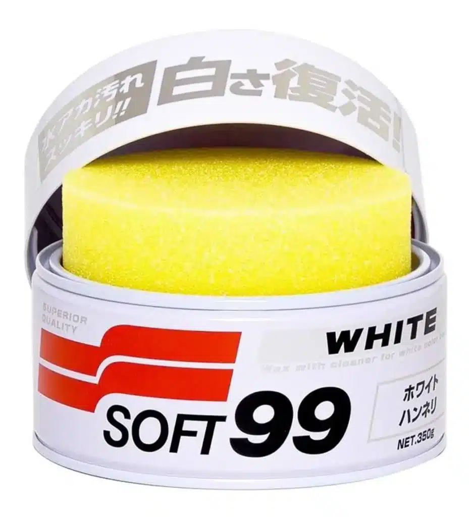 Cera para carros brancos White Cleaner 350g Soft99: fim do amarelado na pintura