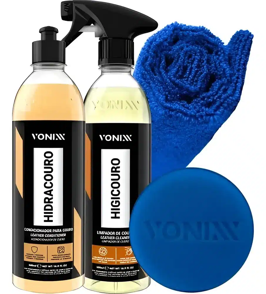Kit Limpar Hidratar Couro Vonixx: Limpeza Profunda, Proteção e Restauração do Couro Automotivo
