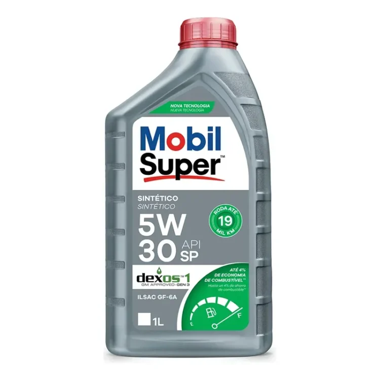 Óleo Mobil Super 5W30 API SP: proteção sintética para motor mais limpo e econômico