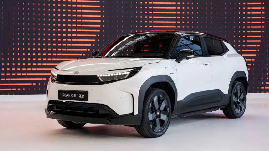 Novo Toyota Urban Cruiser elétrico: SUV compacto elegante com autonomia real, recarga prática e espaço familiar — chegada que promete acelerar a migração 1 Chegou o Toyota Urban Cruiser Elétrico: Design, Autonomia e Praticidade para o Dia a Dia Brasileiro!