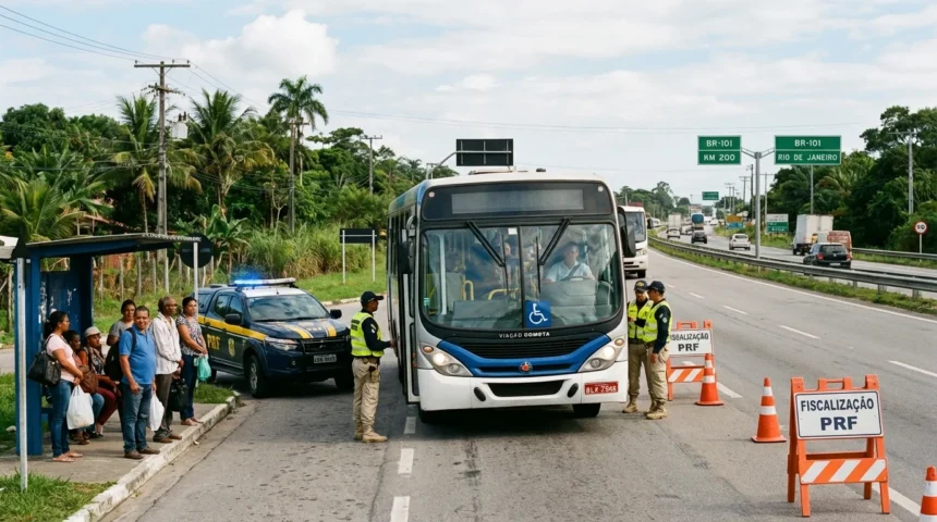 Operação Embarque Legal 2025: PRF eleva segurança de ônibus em Campos com fiscalização rigorosa