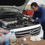 Garrafa de lubrificante automotivo em destaque, mostrando a importância do fluido.