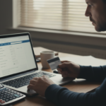 Pessoa pagando o IPVA 2026 online em um laptop.