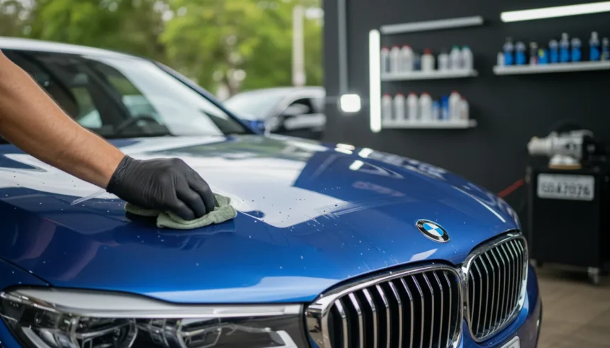 Guia definitivo de estética automotiva: como proteger, restaurar e valorizar seu veículo com técnicas avançadas para um brilho duradouro e impecável? 1 Imagem profissional de detalhamento automotivo de carro de alta gama com técnicas de estética automotiva