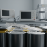 Folha isolante de aerogel de 2,3 mm em pacote de bateria de carro elétrico, resistindo a altas temperaturas.