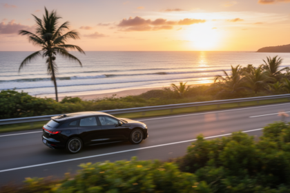 Perua el&eacute;trica Avatr 06T em cen&aacute;rio brasileiro com design esportivo e tecnologia avan&ccedil;ada.