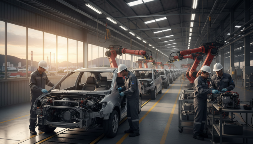 Representantes do Brasil e Argentina em reunião na Automechanika de Buenos Aires discutindo o futuro do setor automotivo regional.