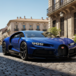 Bugatti Tourbillon azul e preto em cenário urbano