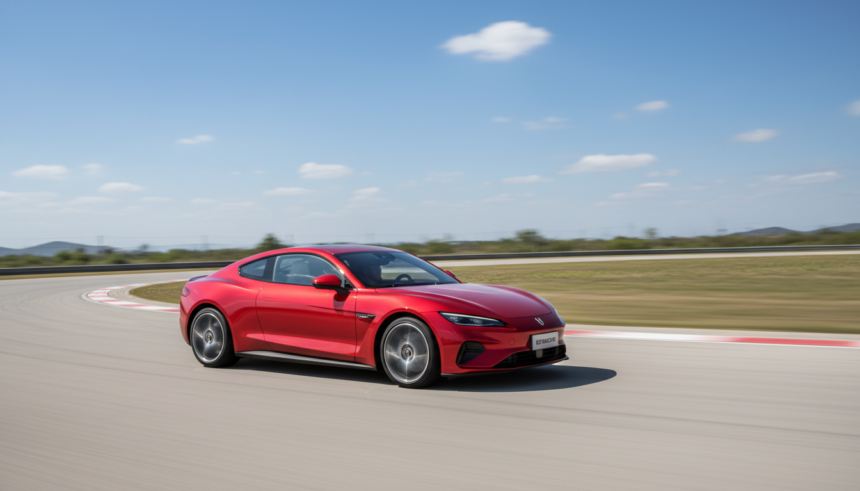 BYD Yangwang U9 Track Edition em alta velocidade em pista de testes