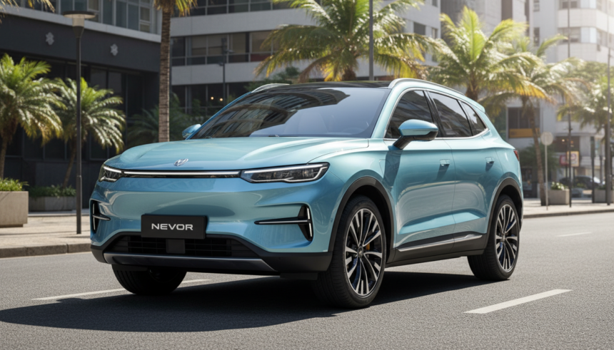 Changan Nevo Q06: SUV médio de 800V com recarga 6C e tração traseira dupla chega para inovar 1 Changan Nevo Q06 em um cenário urbano brasileiro