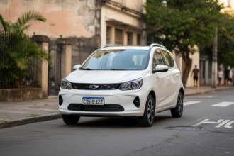 Chevrolet Binguo S branco em cenário urbano brasileiro