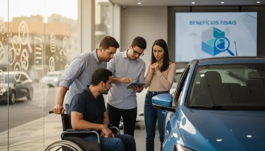 Desvendando os mitos e verdades sobre o desconto de carros para PCD no Brasil 1 Homem com deficiência dirigindo um dos diversos carros PCD adaptados disponíveis no mercado.