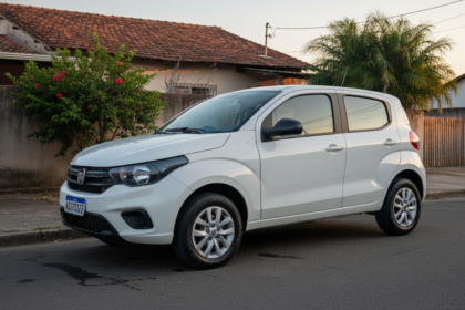Fiat Mobi Like 2026 branco em rua residencial brasileira