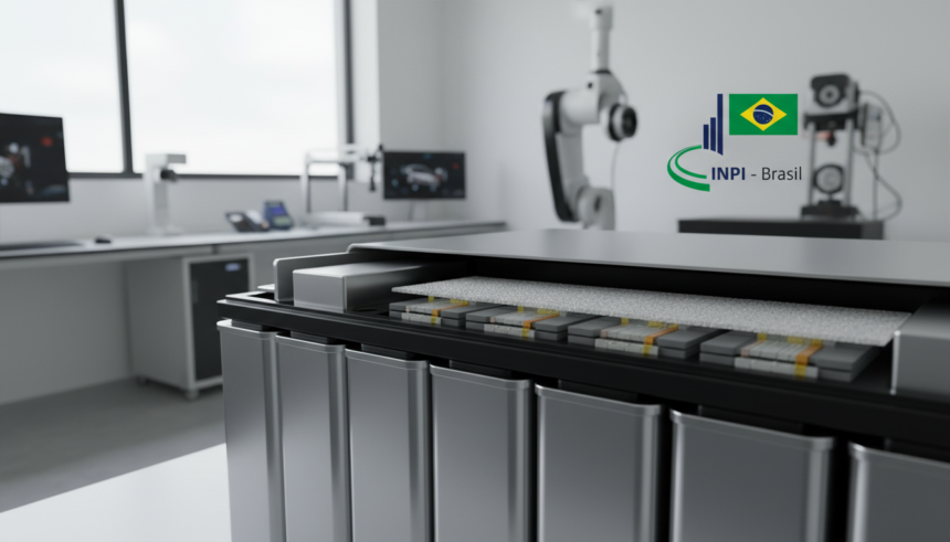 Seção de bateria de carro elétrico com isolante de aerogel