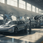 Linha de montagem de veículos elétricos na China