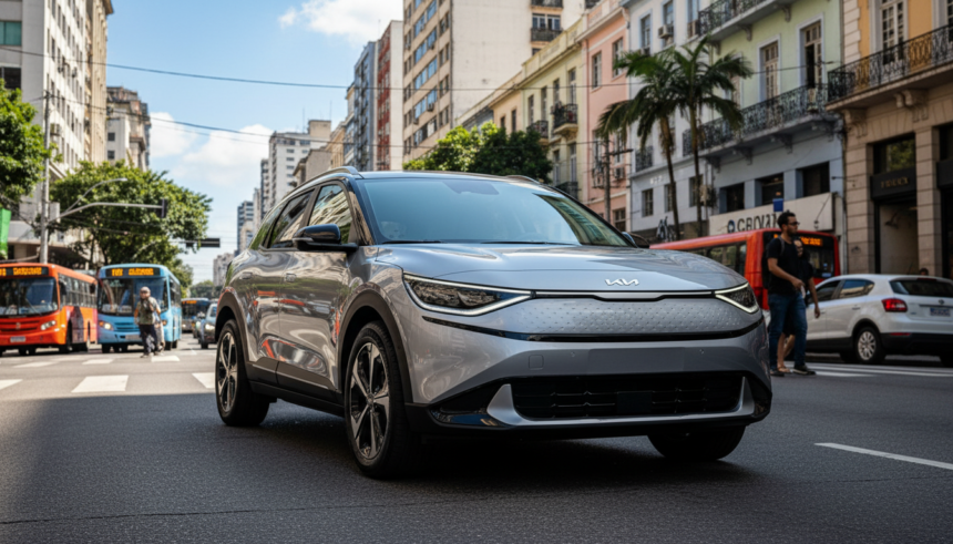 Kia EV3 em cenário urbano brasileiro