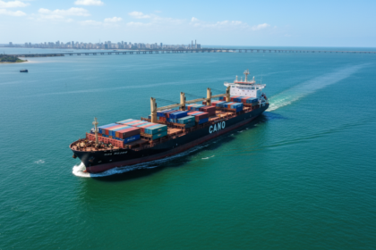 Navio cargueiro chin&ecirc;s chega a Salvador com equipamentos para a ponte Salvador-Itaparica