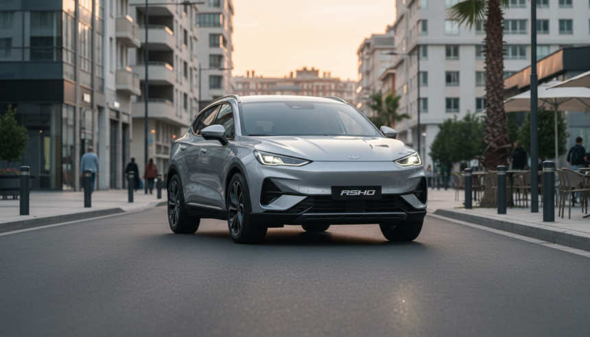 SUV Omoda 4 com porte de SUV médio em cenário urbano brasileiro.