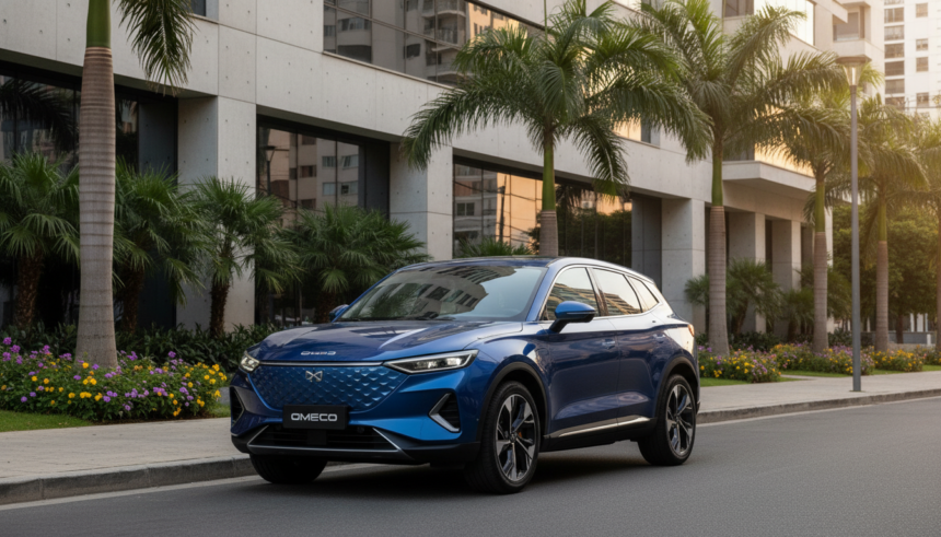 SUV híbrido plug-in Omoda & Jaecoo em cenário urbano brasileiro