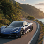 Pininfarina Battista elétrico em uma paisagem brasileira ensolarada.