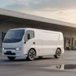 Caminhão leve elétrico a hidrogênio em centro de distribuição brasileiro