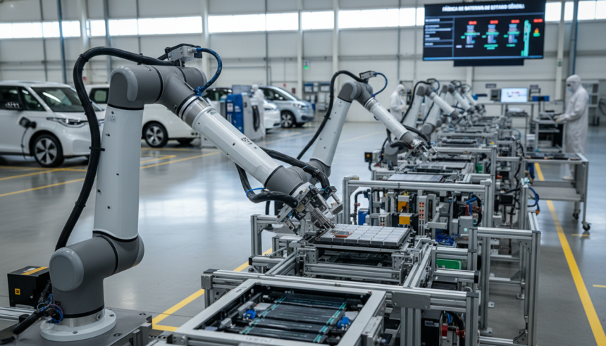 Volkswagen amplia investimento na Gotion para 33% e mira baterias de estado sólido com 1.000 km de autonomia 1 Linha de produção de baterias de estado sólido em fábrica automotiva