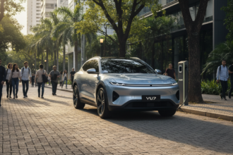 SUV elétrico Xiaomi YU7 em cenário brasileiro