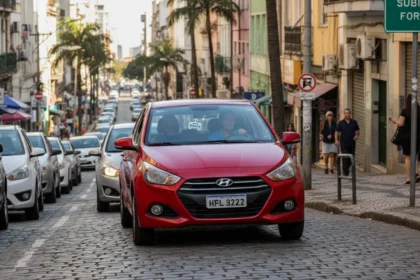 Motorista fazendo uma partida suave em subida &iacute;ngreme em cidade brasileira, com o Hill Start Assist (HSA) ativado para evitar o recuo do carro.