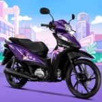 Honda Biz 125 EX edição especial Kuromi na cor roxo fosco