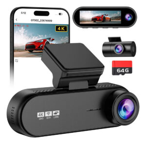 Câmera Veicular OLAFVI GT902 4K Com Três Lentes, Wi-Fi e Tela 3.19″