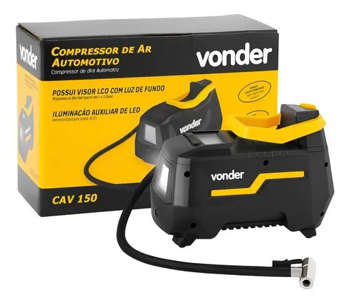 Compressor Ar Automotivo Portátil Cav150 12v Bivolt Vonder Preto 127/220v