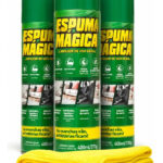 Kit C/ 3 Espuma Mágica Limpa Tudo Com Praticidade Sofá E Estofados Branco Multi limpeza