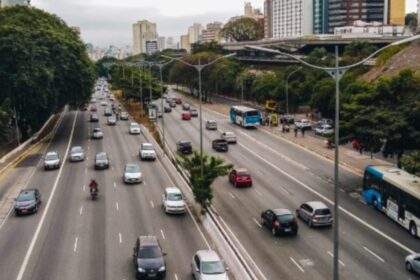 Consulta IPVA SP Renavam: motorista faz a consulta do IPVA SP pelo Renavam no celular, com o documento do carro em m&atilde;os
