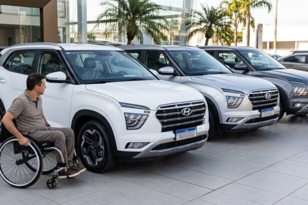 SUV Hyundai Creta PCD exposto em área externa de concessionária brasileira
