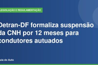 Suspensão da CNH: agente de trânsito de costas segurando etilômetro durante operação noturna da Lei Seca com giroflex ligado ao fundo.