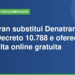Consulta online de infrações: mãos de motorista segurando celular com tela de consulta veicular, apoiado no volante dentro de carro estacionado em rua brasileira.